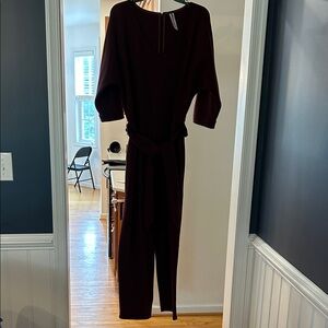 Anthropologie Deep Burgundy Jumpsuit